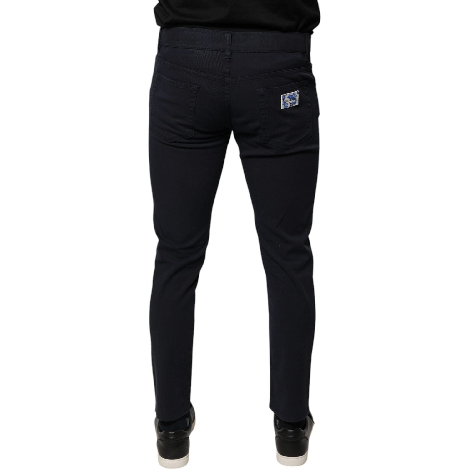 Dolce & Gabbana Black Logo Cotton Stretch Skinny Denim Jeans