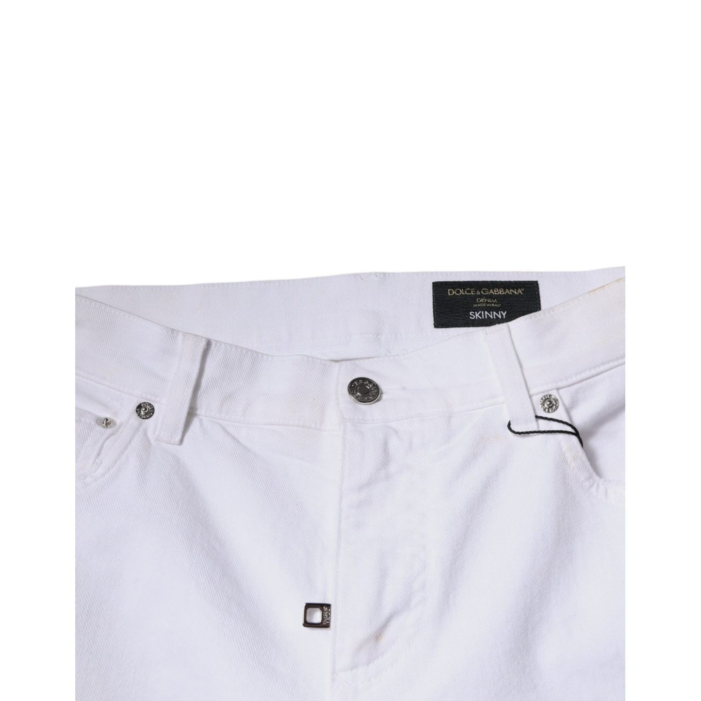 Dolce & Gabbana Black White Logo Cotton Skinny Denim Jeans