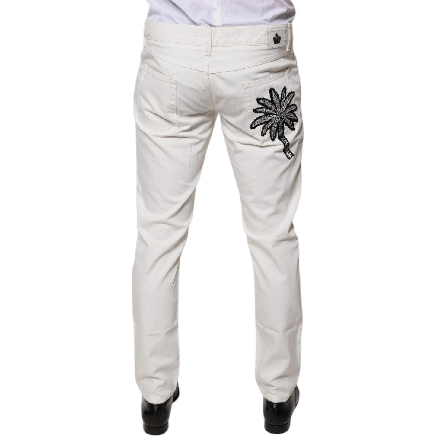 Dolce & Gabbana White Cotton Skinny Denim Jeans