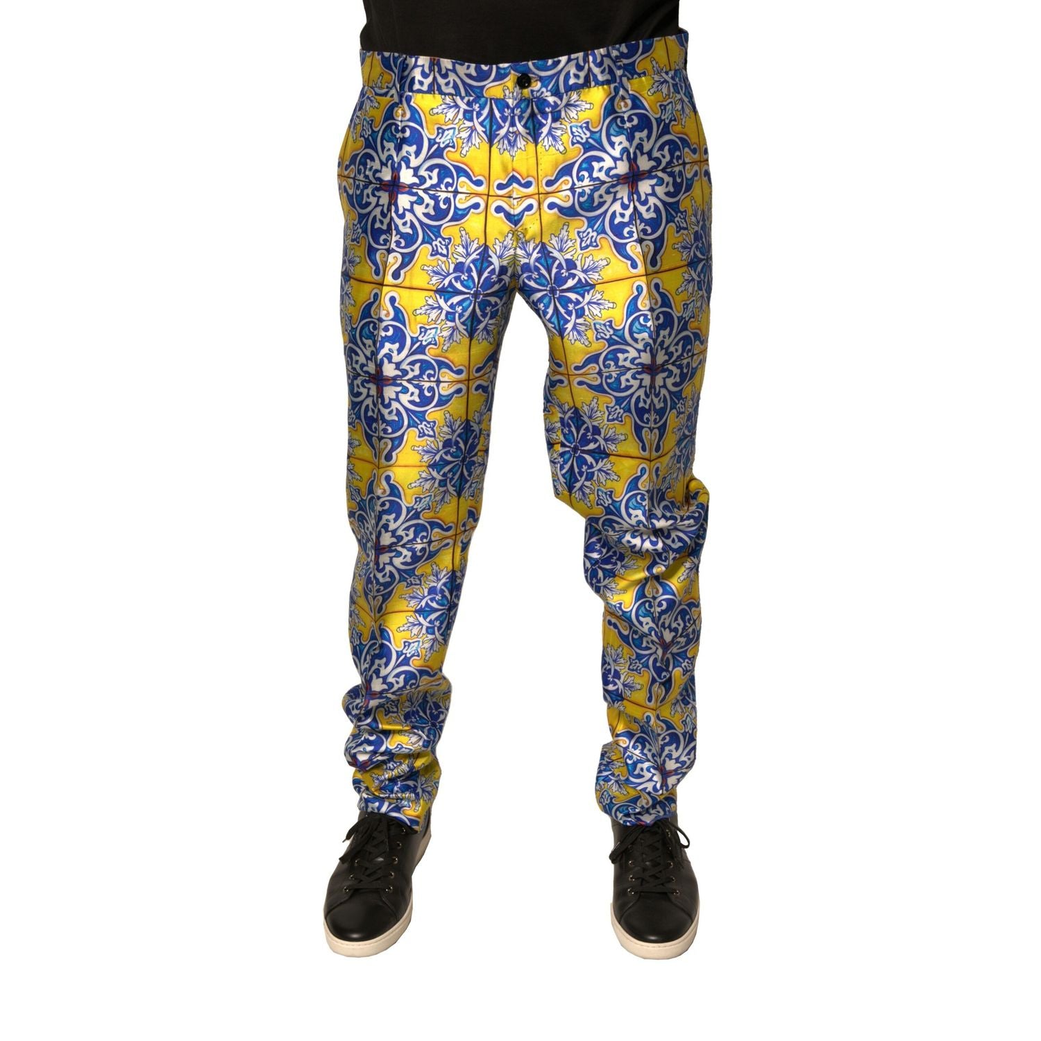 Dolce & Gabbana Multicolor MajolicaSilk Skinny Pants