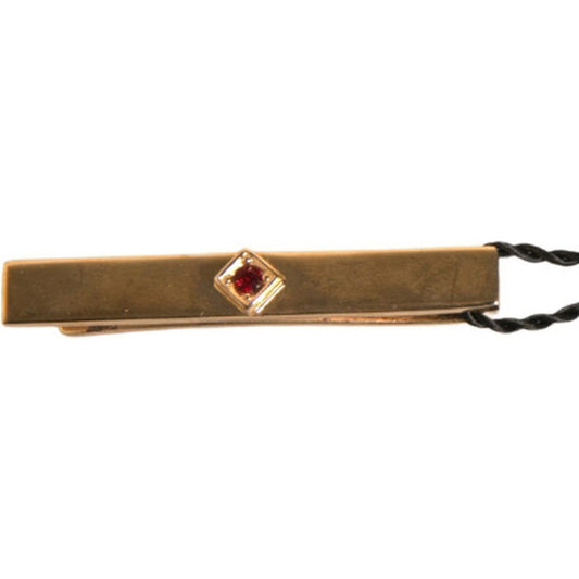 Dolce & Gabbana Gold Tone Brass Crystal Branded Tie Clip Bar