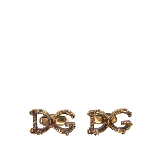 Dolce & Gabbana Gold Tone 925 Sterling Silver DG Logo Cufflink
