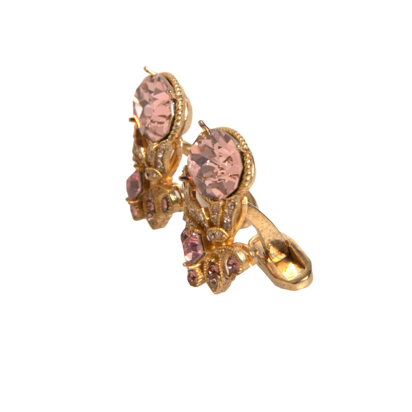 Dolce & Gabbana Gold Tone 925 Sterling Silver Crystal Cufflink SMY10555