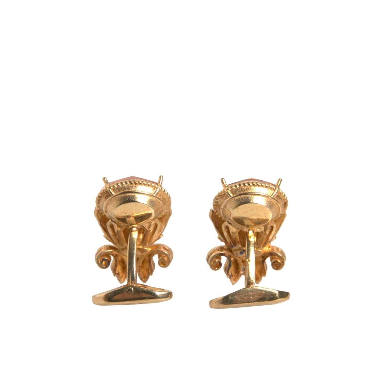 Dolce & Gabbana Gold Tone 925 Sterling Silver Crystal Cufflink SMY10555