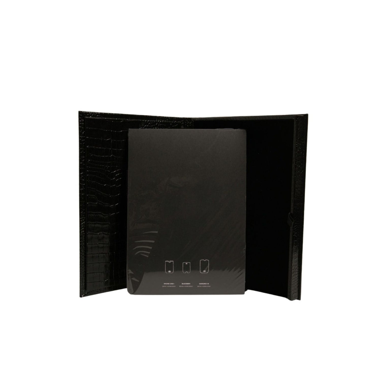 Dolce & Gabbana Elegant Black Leather Logo Plaque Holder Catalogue Case SMY10622