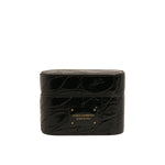 Dolce & Gabbana Black Leather Metal Logo Plaque Holder Airpods Case SMY10595