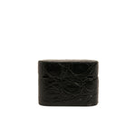 Dolce & Gabbana Black Leather Metal Logo Plaque Holder Airpods Case SMY10595