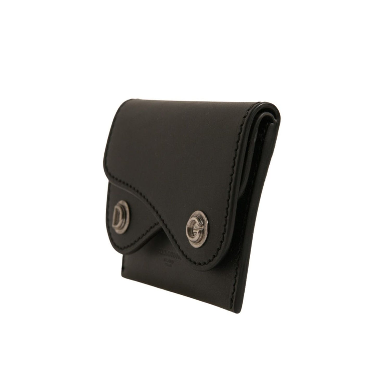 Dolce & Gabbana Black Leather Card Case Keychain Key Holder SMY10626
