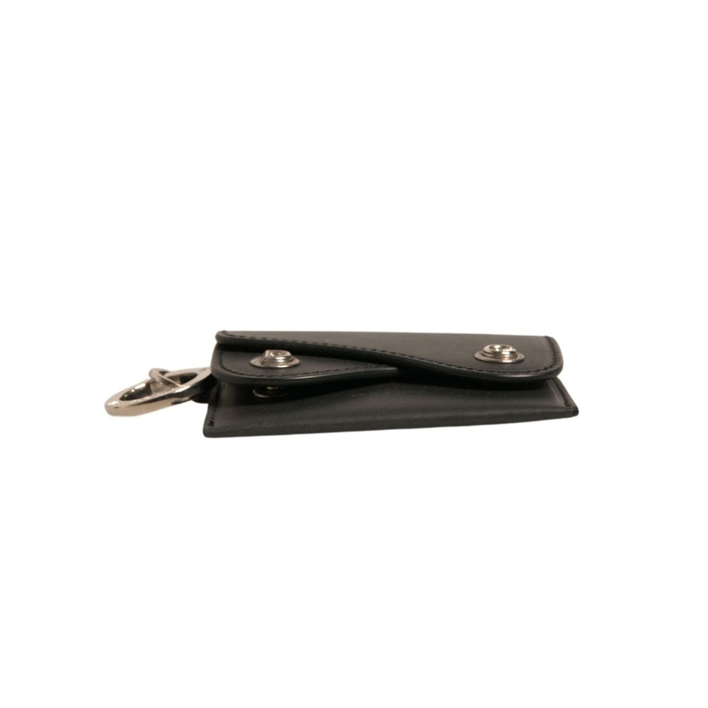 Dolce & Gabbana Black Leather Card Case Keychain Key Holder SMY10626