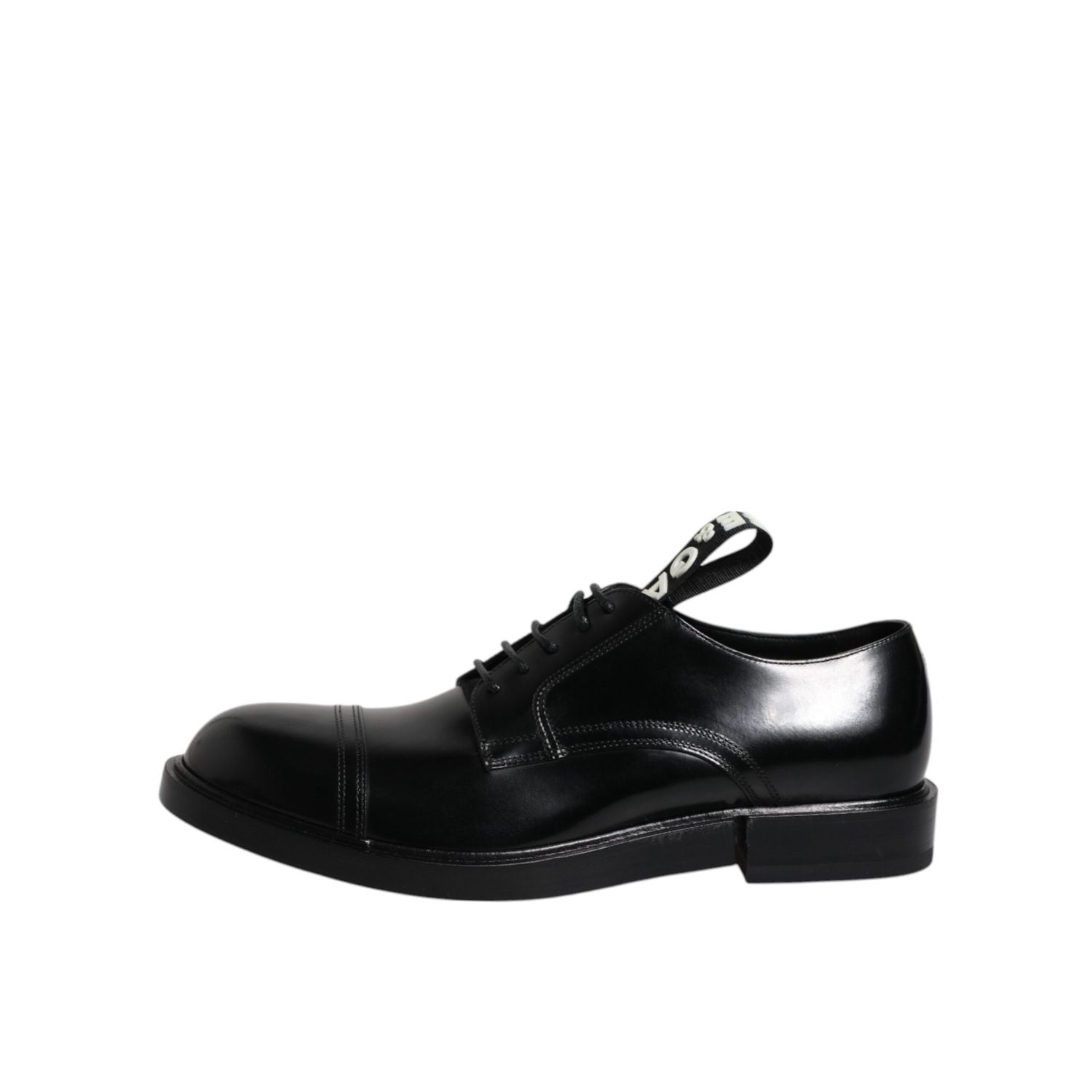 Dolce & Gabbana Black Patent Leather Derby Lace Up Formal Dress Shoes