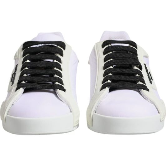 Dolce & Gabbana White Nylon Leather Low Top Sneakers Shoes MV6654-39