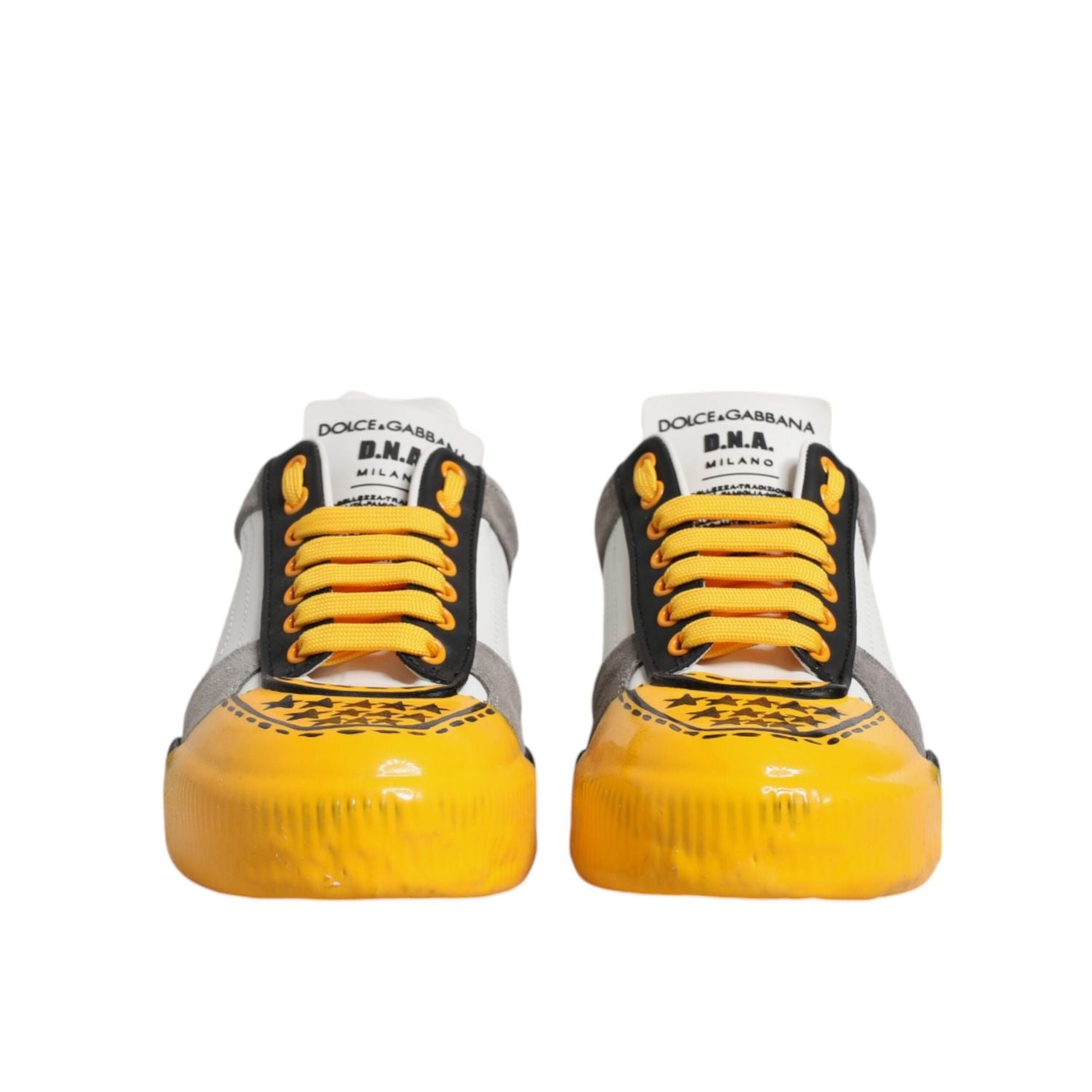 Dolce & Gabbana Multicolor Leather DNA Low Top Sneakers Shoes