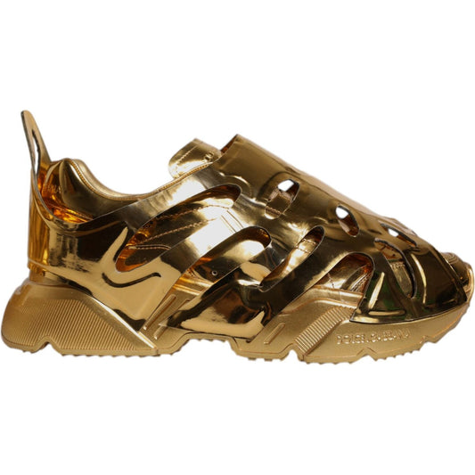 Dolce & Gabbana Gold Daymaster Leather Low Top Sneakers Shoes MV6710-44