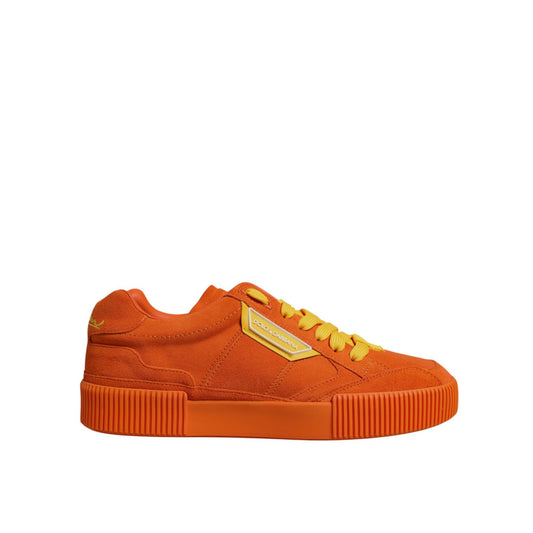 Dolce & Gabbana Orange Miami Leather Low Top Sneakers Shoes