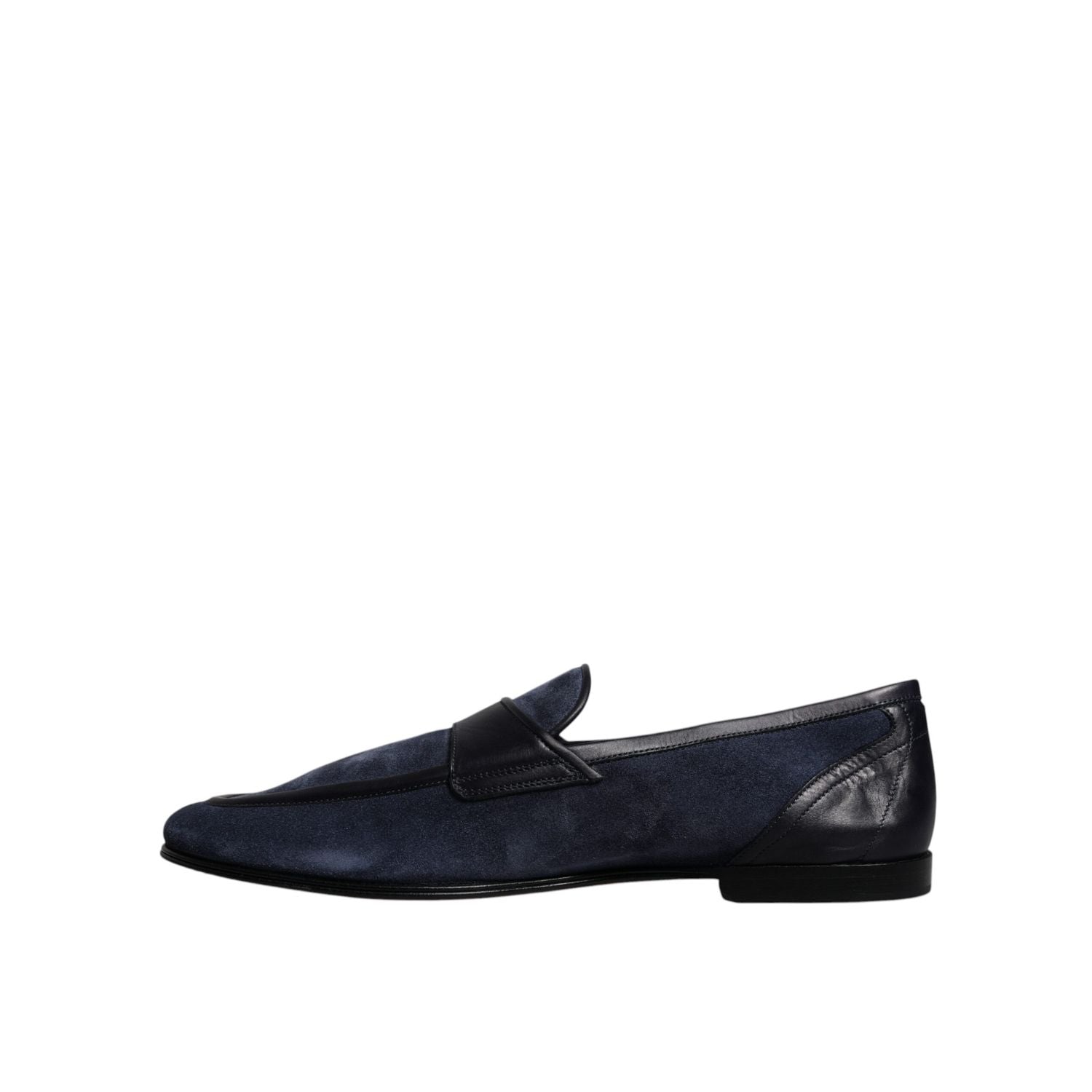 Dolce & Gabbana Blue Suede Leather Shoes Loafer Moccasin Shoes