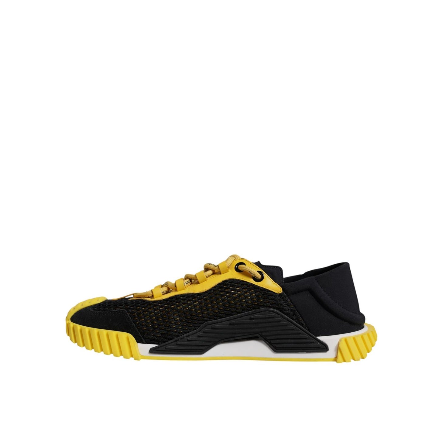 Dolce & Gabbana Black Yellow Low Top NS1 Sneakers Shoes