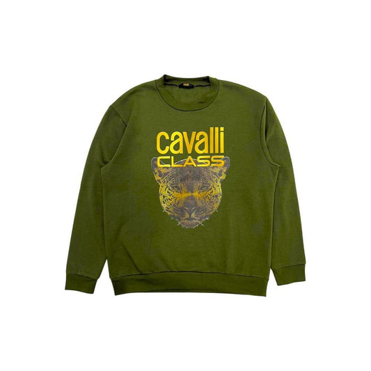 Cavalli Class Green Polyester Men's Hoodie