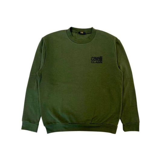 Cavalli Class Green Polyester Men Hoodie