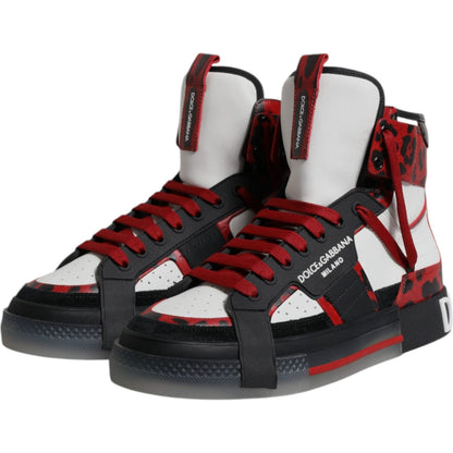 Dolce & Gabbana Multicolor Leather High Top Sneakers Shoes