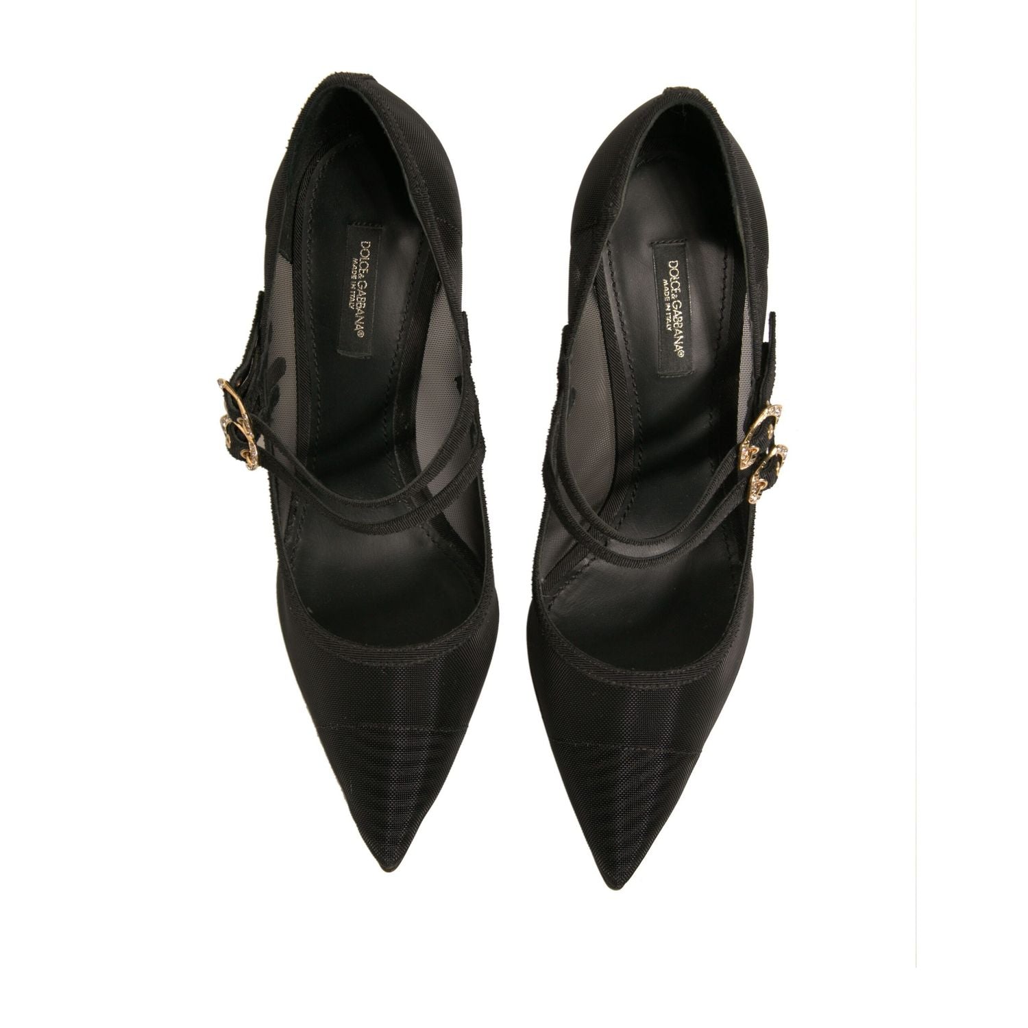 Dolce & Gabbana Black Mesh Mary Jane High Heels Pumps Shoes