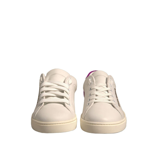 Dolce & Gabbana White Suede Leather Low Top Sneakers Shoes LA12317-36