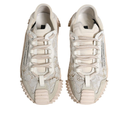 Dolce & Gabbana White Lace NS1 Low Top Sneaker Sports Shoes