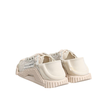 Dolce & Gabbana White Lace NS1 Low Top Sneaker Sports Shoes