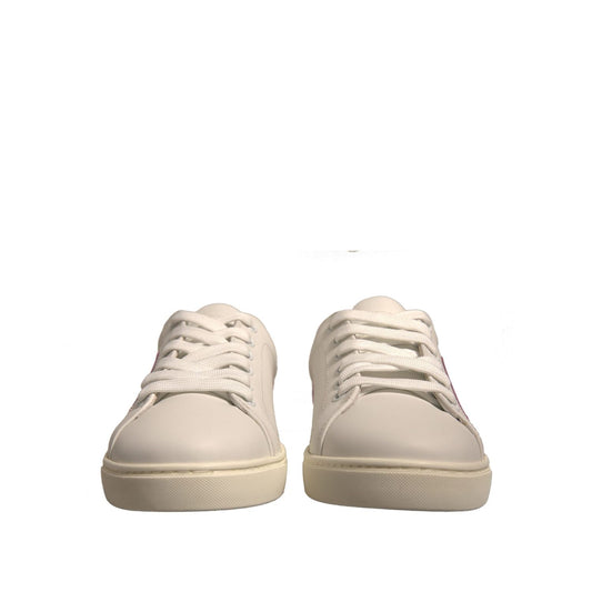 Dolce & Gabbana White Suede Leather Low Top Sneakers Shoes LA12384-39.5