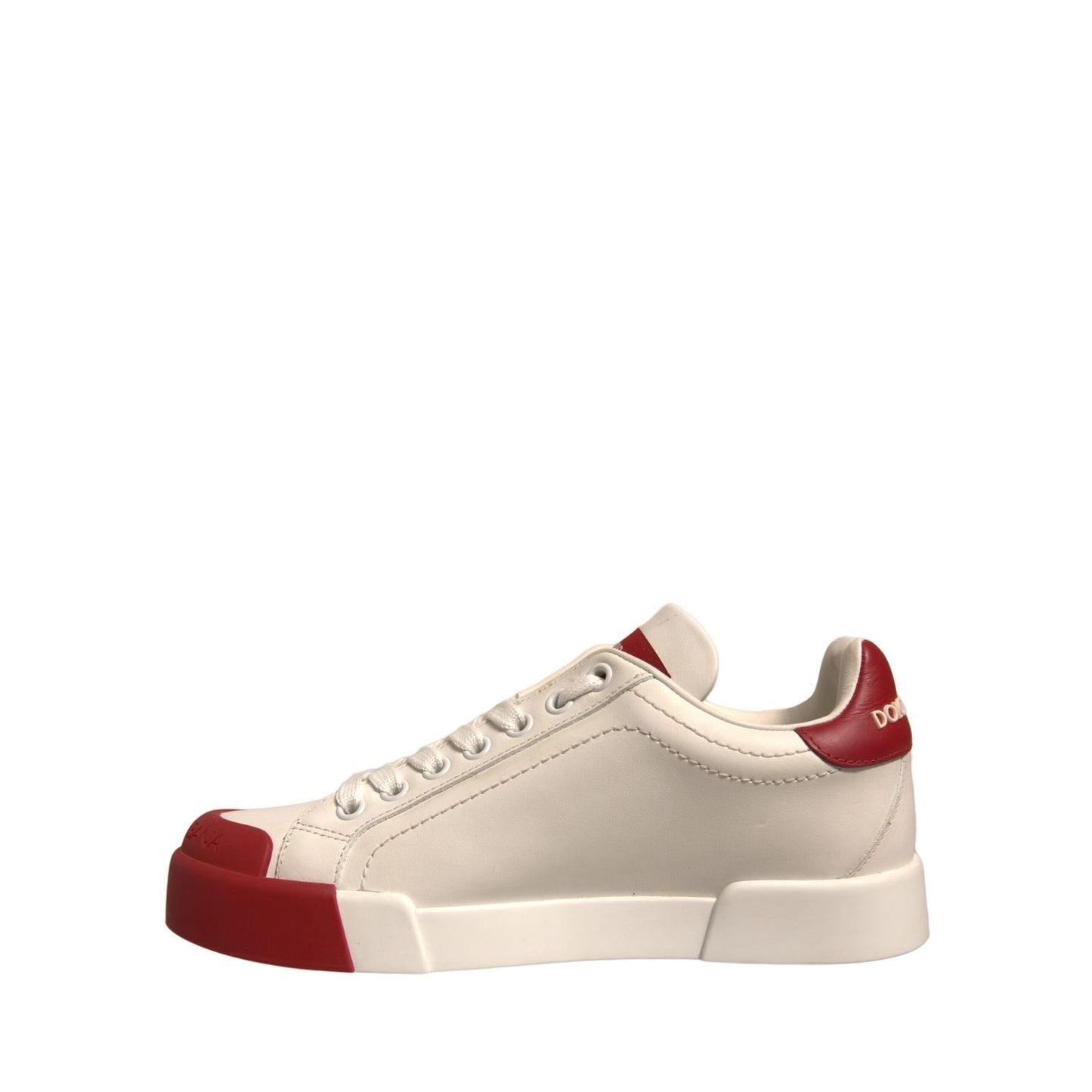 Dolce & Gabbana Shoes White Leather Logo Portofino Sneakers