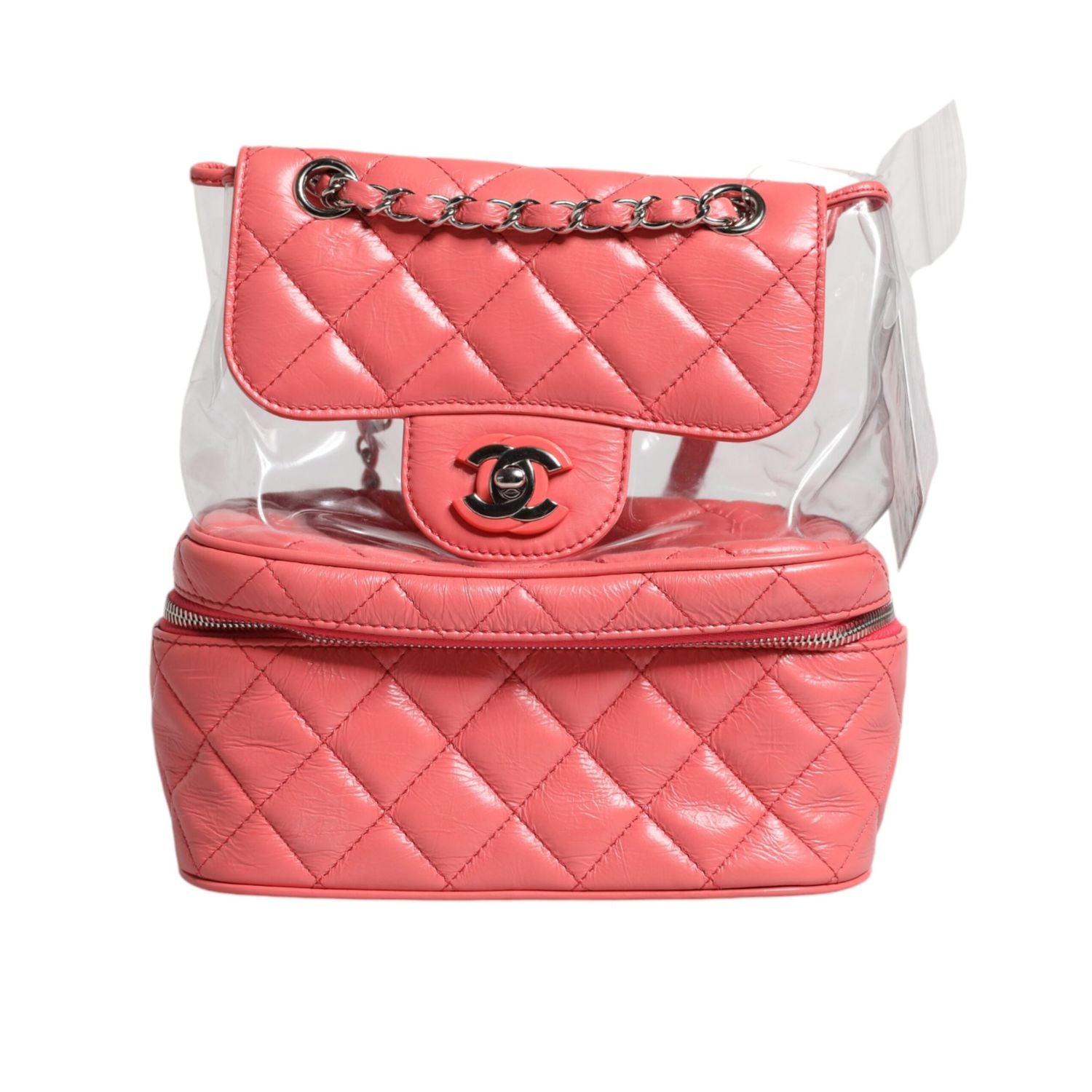 Front view with bag zipped and handles upright.
