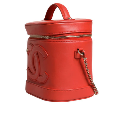 Chanel Orange Coco Mark Vanity Chain Shoulder Hand Purse