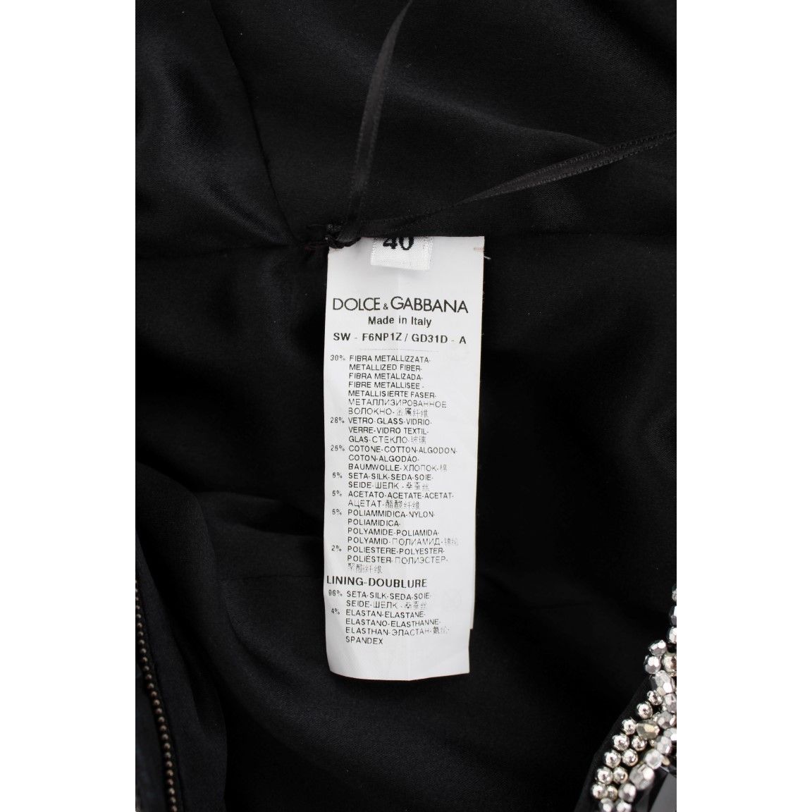 Dolce & Gabbana Crystal Silver Runway Handmade Dress