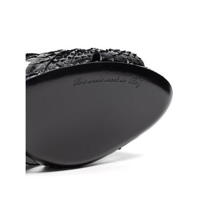 Dolce & Gabbana Black Snake Skin Sandal