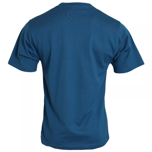 Dolce & Gabbana Blue Logo Cotton Round Neck Short Sleeves T-shirt TSH84585-44