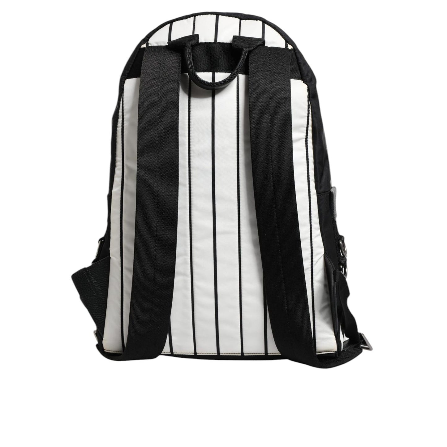 Dolce & Gabbana Black White Vulcano Royal King Print Men Backpack Bag BAG1652