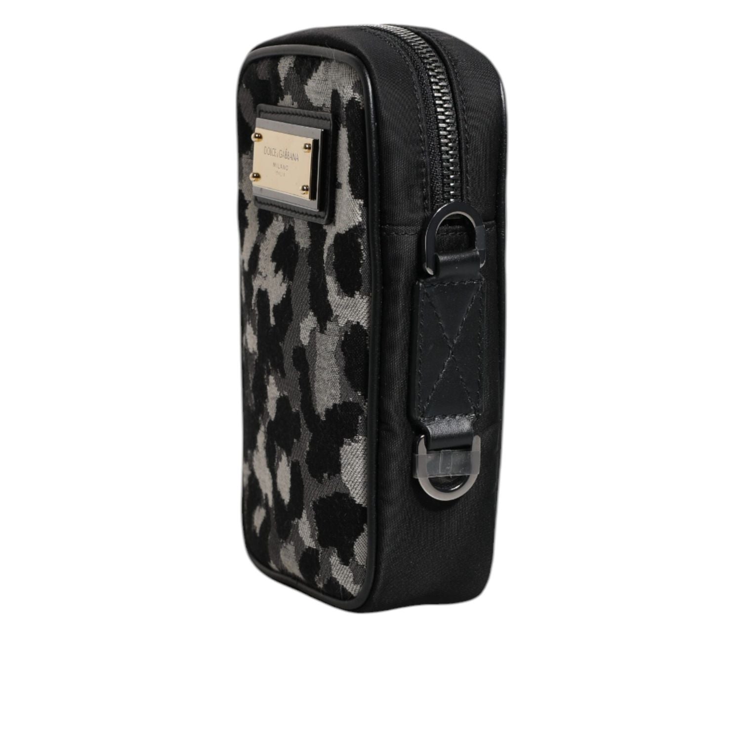 Dolce & Gabbana Multicolor Camouflage Jacquard Logo Plaque Crossbody Bag