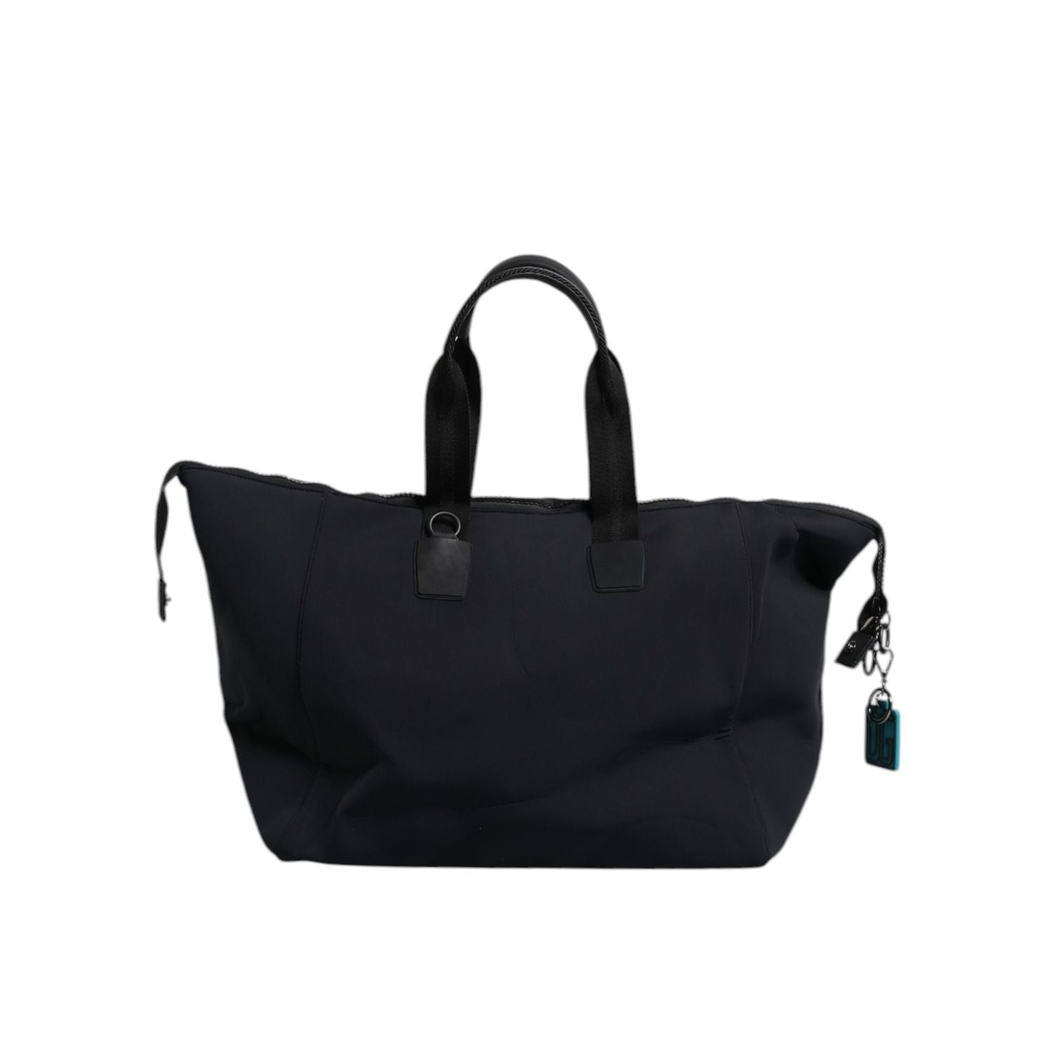 Front view with bag zipped and handles upright.