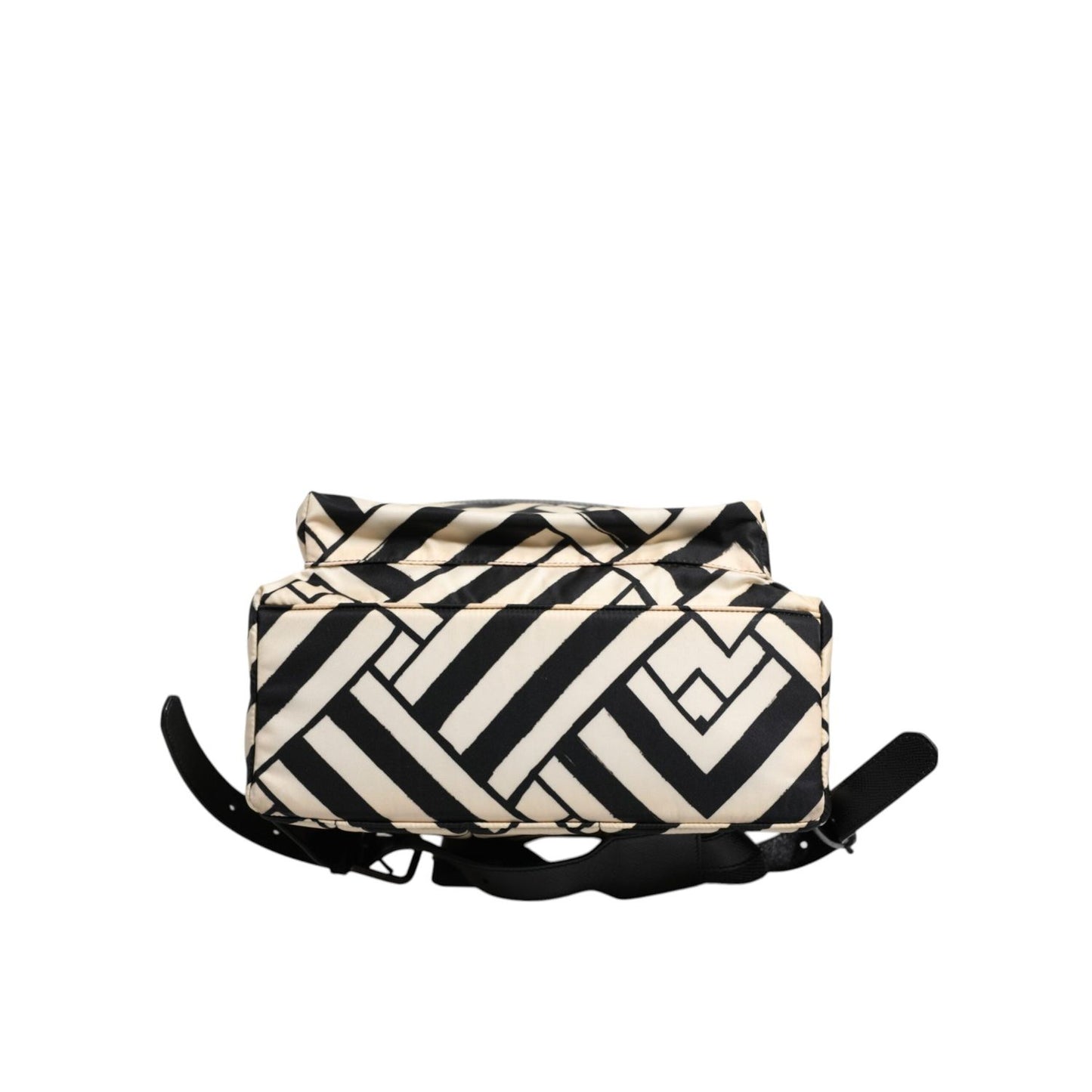 Dolce & Gabbana Black White Nylon Leather Travel Back Pack Bag BAG4061