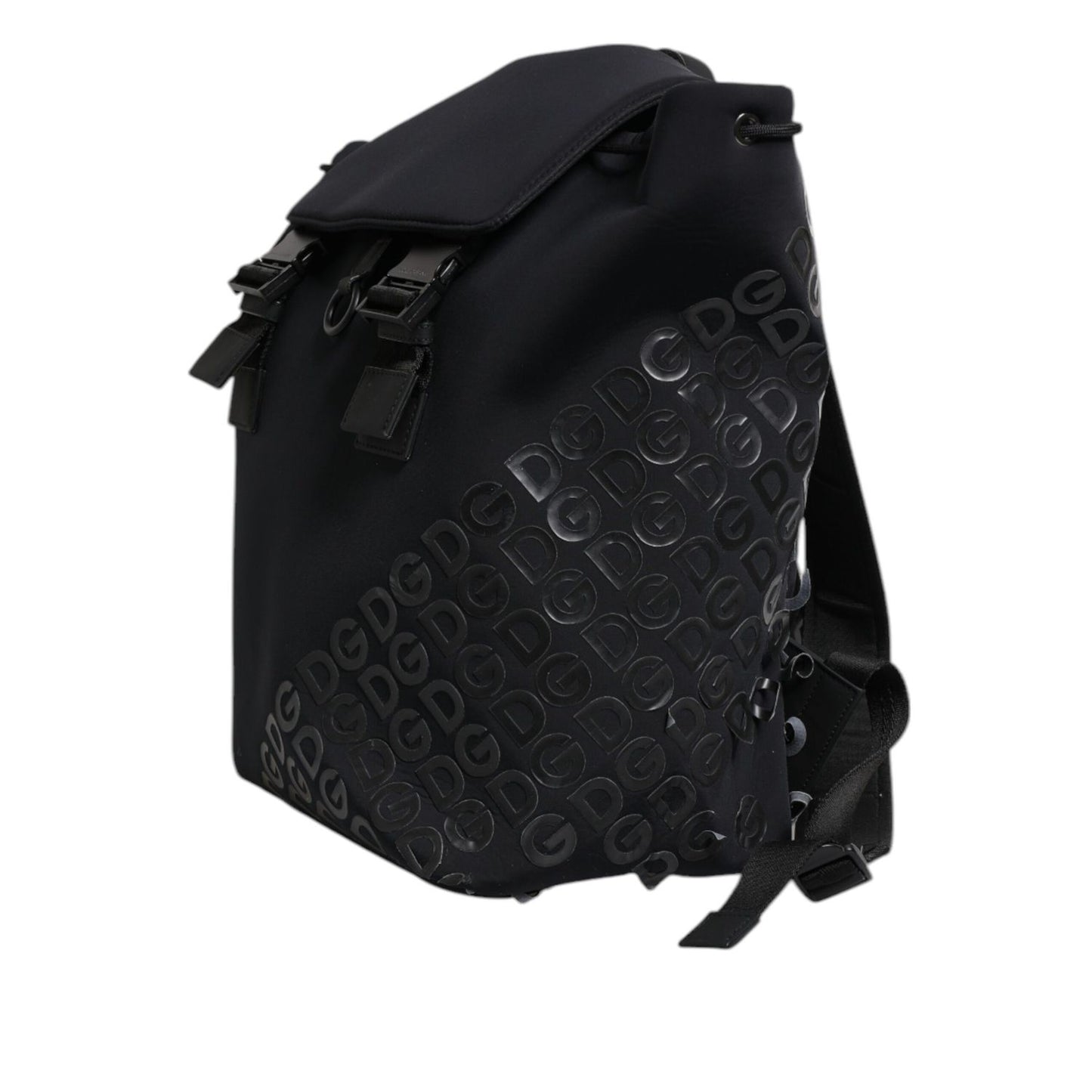 Dolce & Gabbana Black Neoprene Nylon DG Logo School Backpack Bag