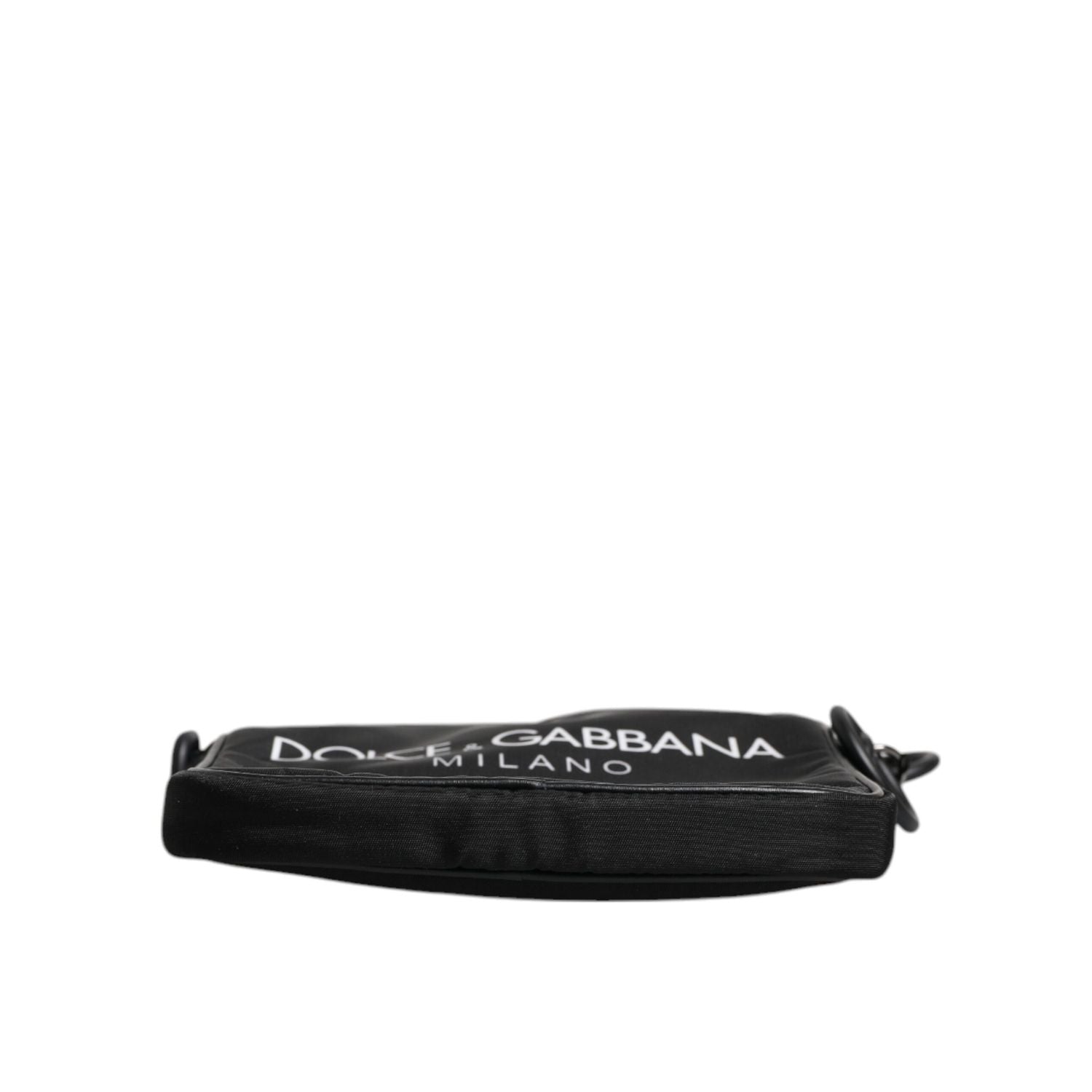 Dolce & Gabbana Black Logo Print Scuba Crossbody Shoulder Bag