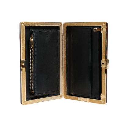 Dolce & Gabbana Brown Leather Clutch Evening Crossbody Bag