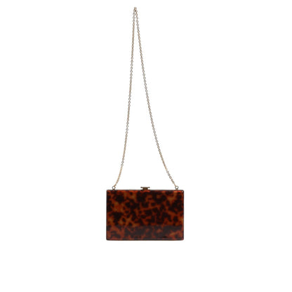 Dolce & Gabbana Brown Leather Clutch Evening Crossbody Bag