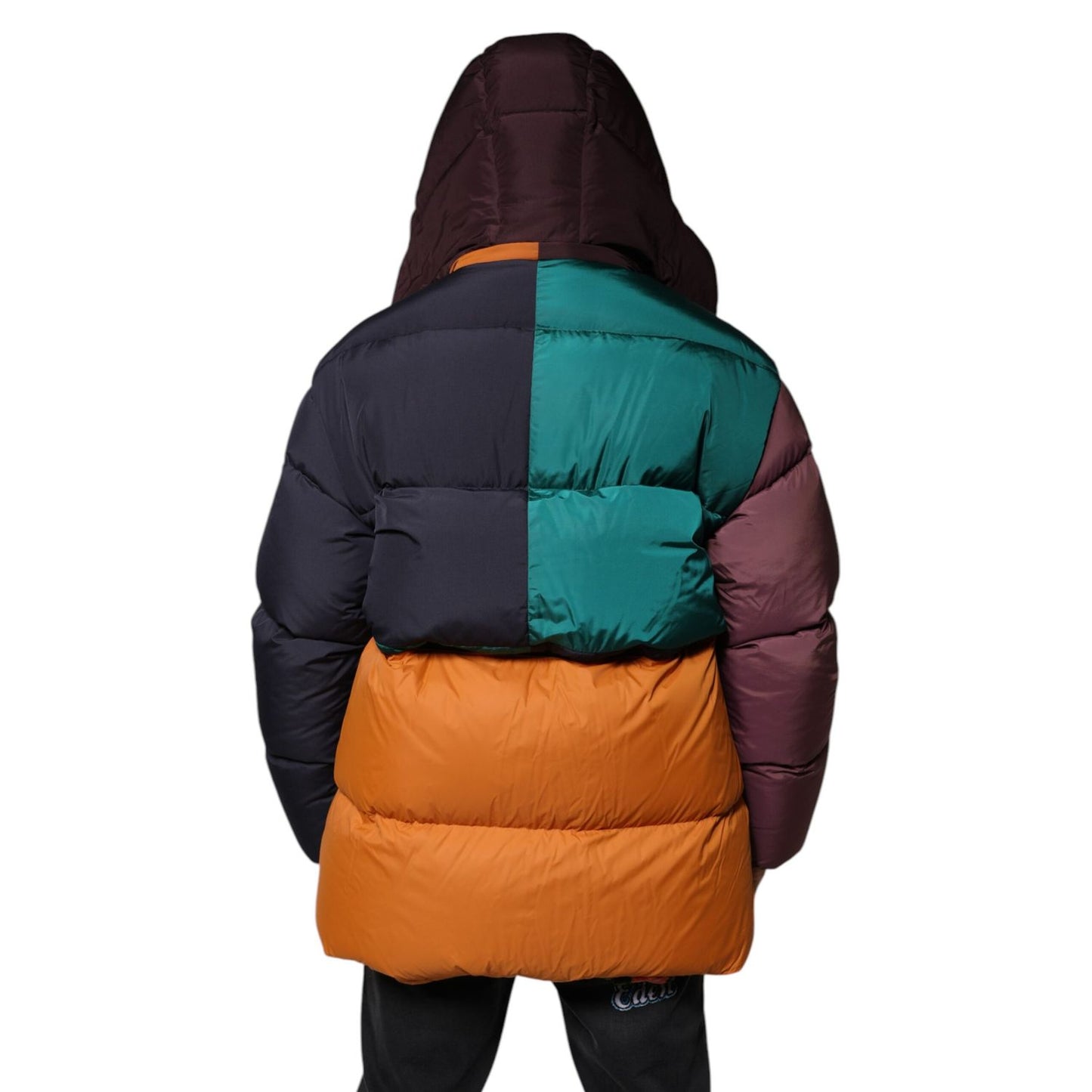 Dolce & Gabbana Multicolor Quilted Hooded Puffer Jacket