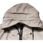 MSGM Beige Full Zip Hooded Long Sleeves Casual Coat Jacket