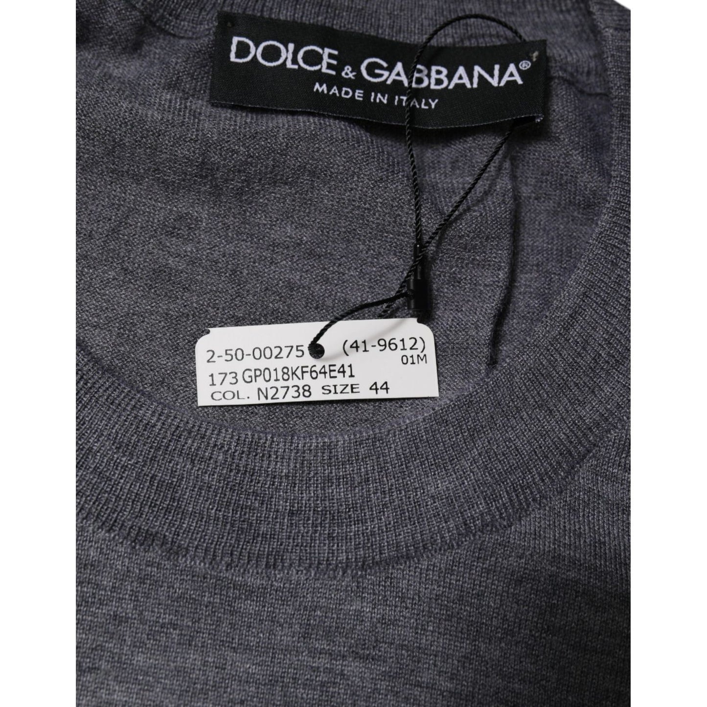 Dolce & Gabbana Gray Cashmere Crew Neck Pullover Sweater