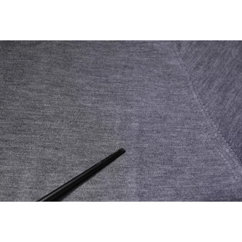 Dolce & Gabbana Gray Cashmere Crew Neck Pullover Sweater