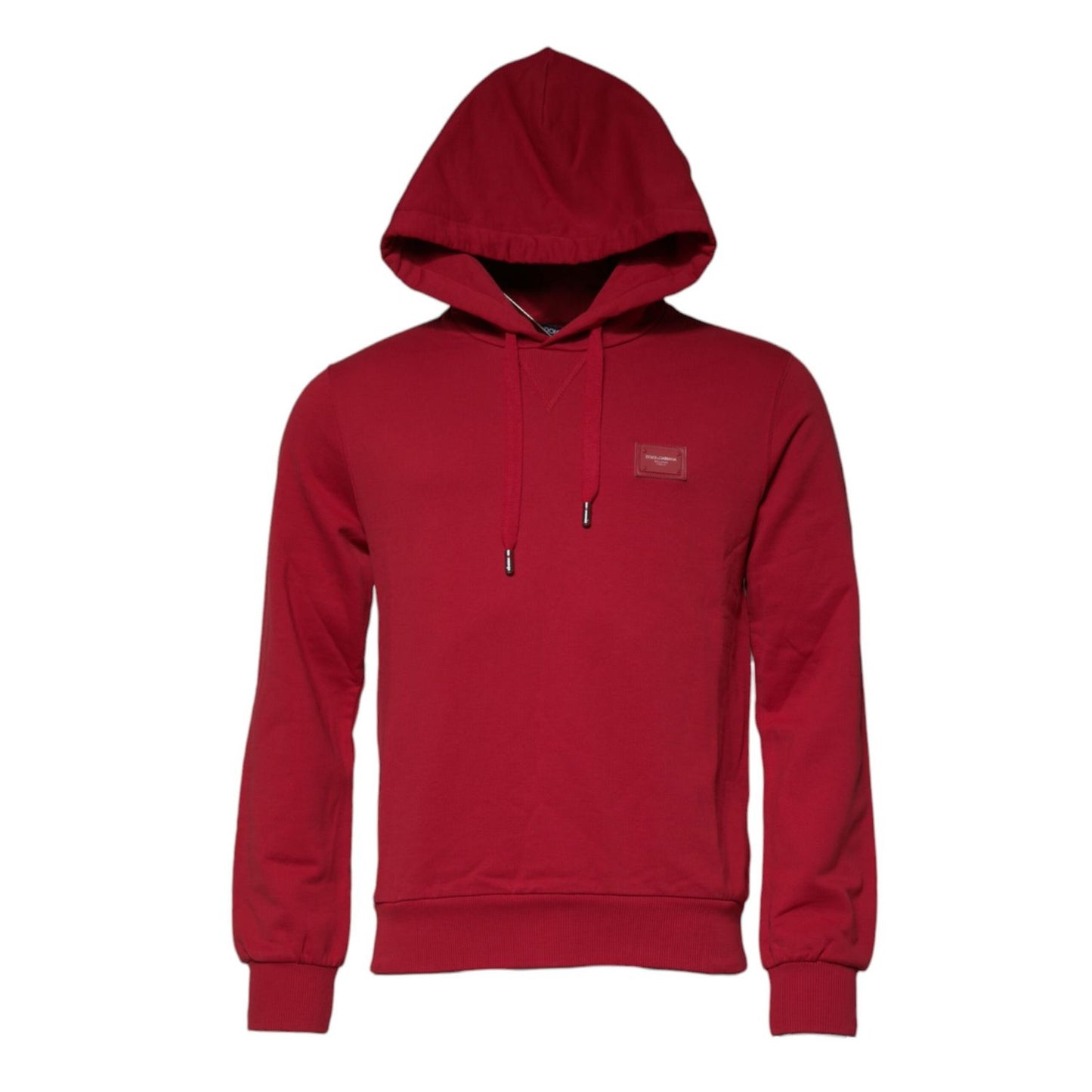 Dolce & Gabbana Red Cotton Logo Hooded Sweatshirt Sweater