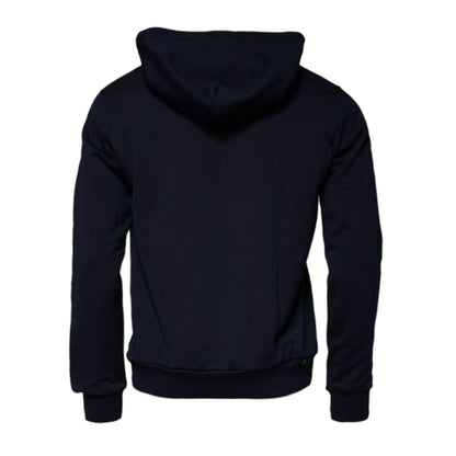 Dolce & Gabbana Blue Crown Cotton Hooded Sweatshirt Sweater