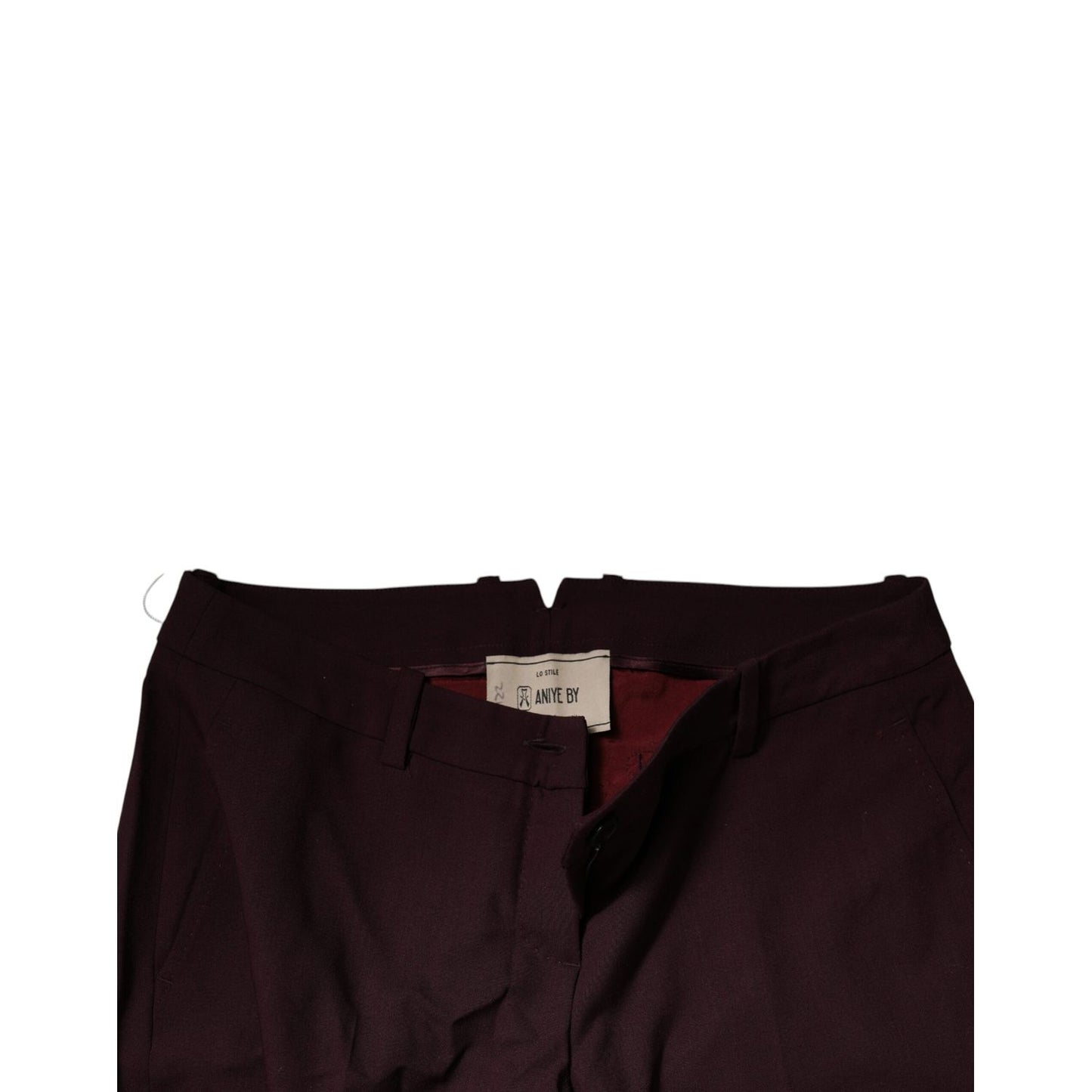 Aniye By Maroon Mid Waist Tapered Skinny Dress Pants