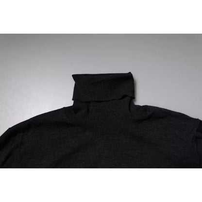 Dolce & Gabbana Black Wool Turtleneck Pullover Sweater